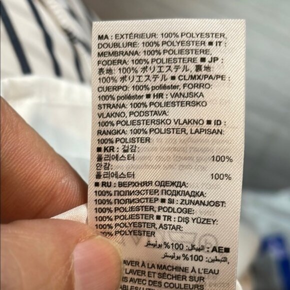 Banana Republic Blue and White Midi Dress with Asymmetrical Hem - Picture 8 of 8